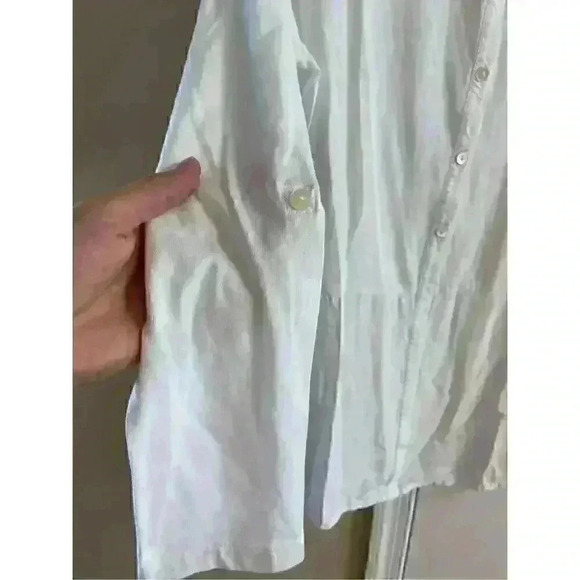 J. jill Womens Medium Modal Blend Half Button Up Roll Sleeve Tab Top - Picture 3 of 6